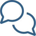 Icon of two speech bubbles