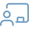 Icon of a teacher near a whiteboard
